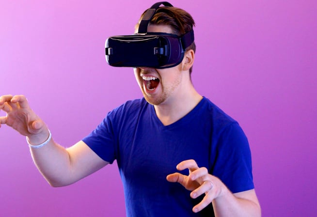 A person with VR